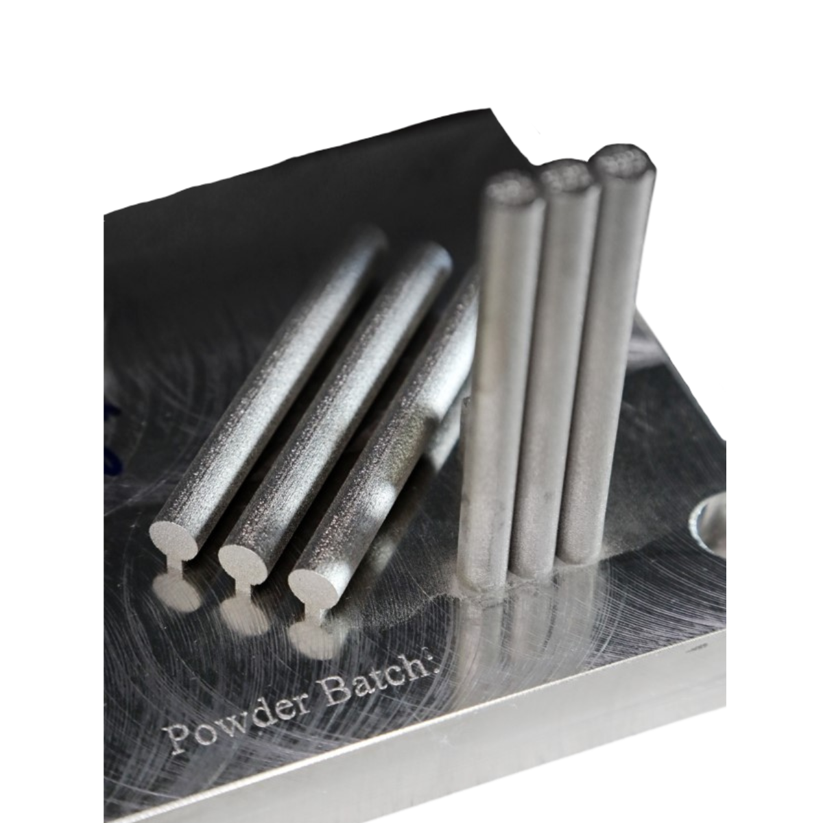 3d printed metallic cylinders.