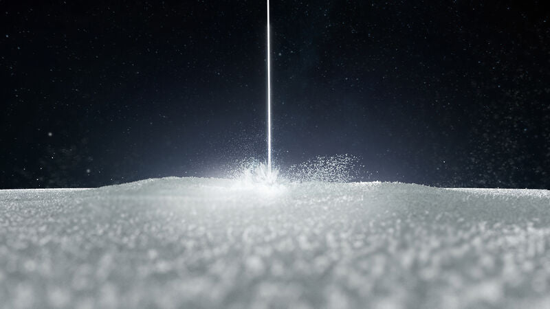 Shiny polymer powder.