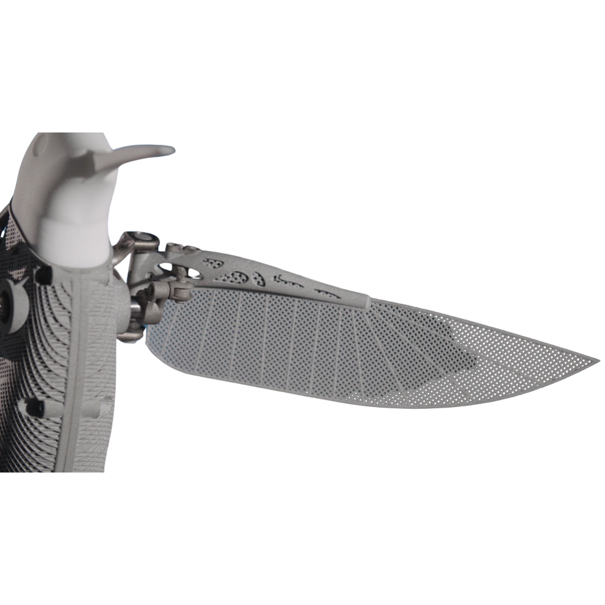 White 3D printed bird.