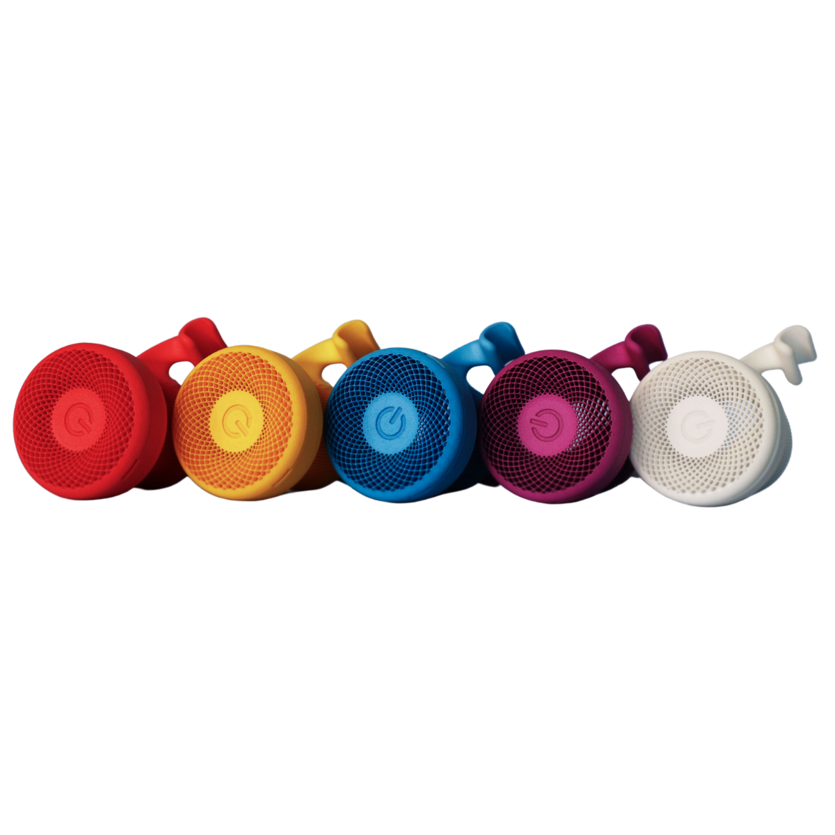 Small parts in different colors 3d printed with a polymer material.