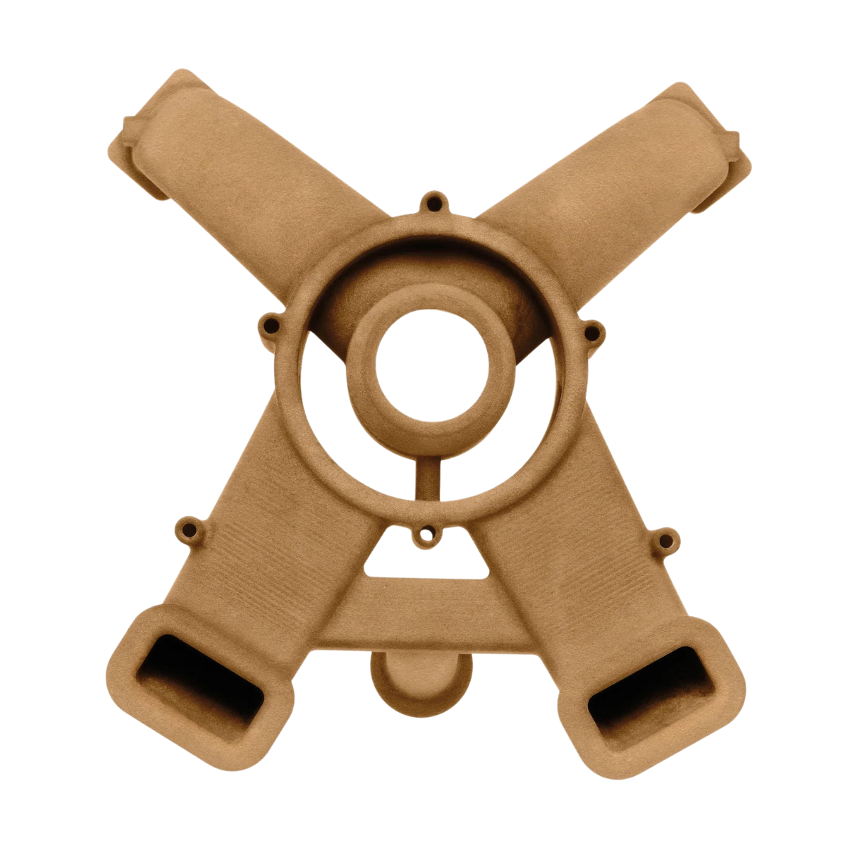 Complex part 3d printed in polymer material.