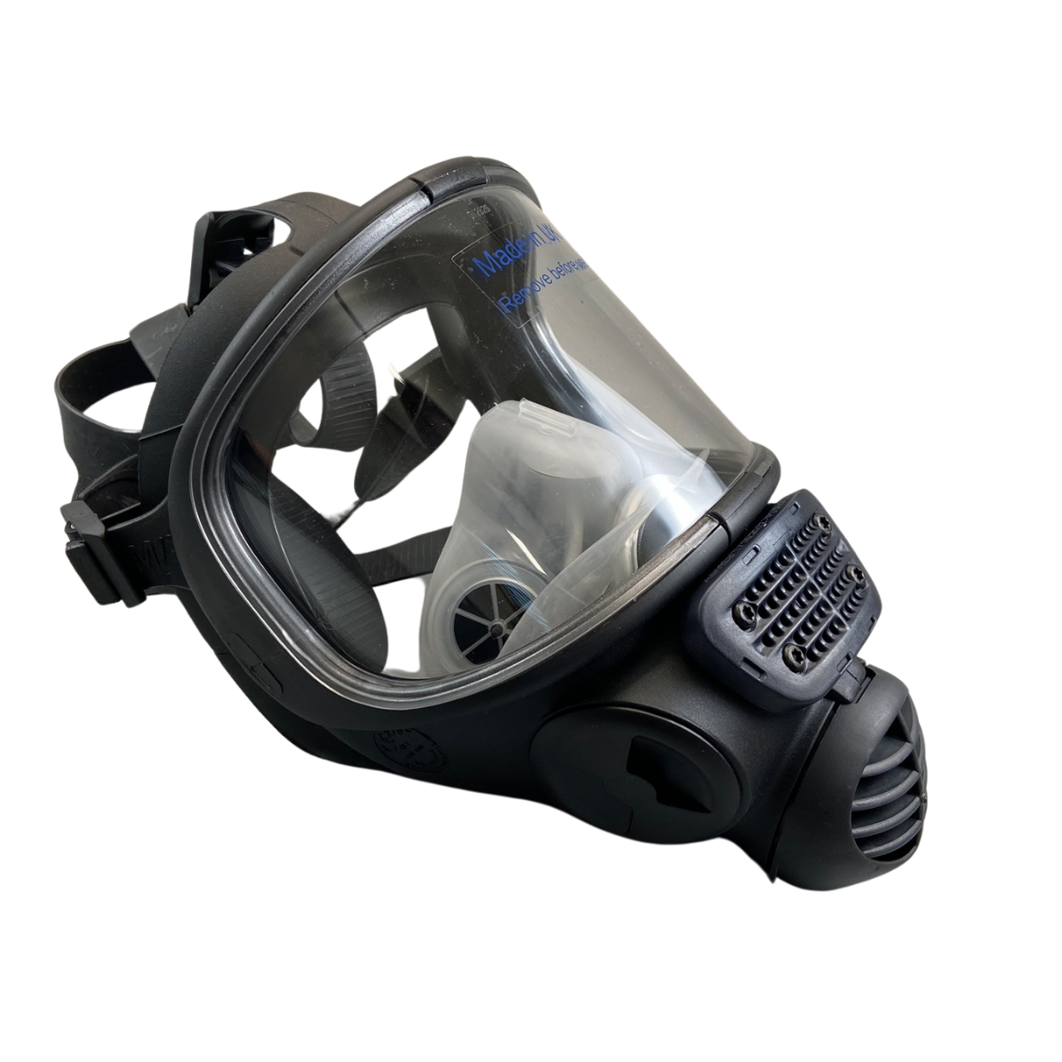 Black full face mask.