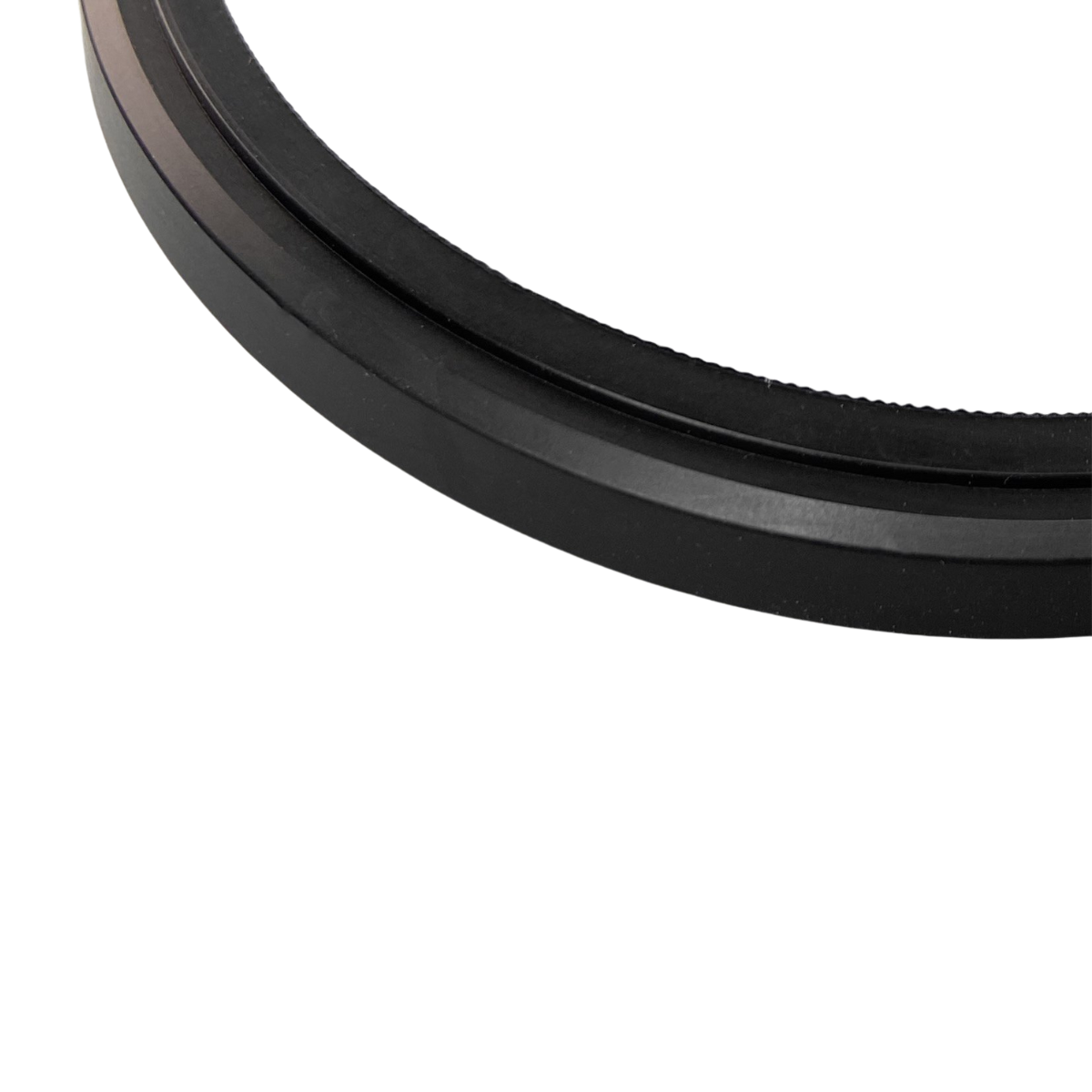 Close up of a black soft recoater lip.