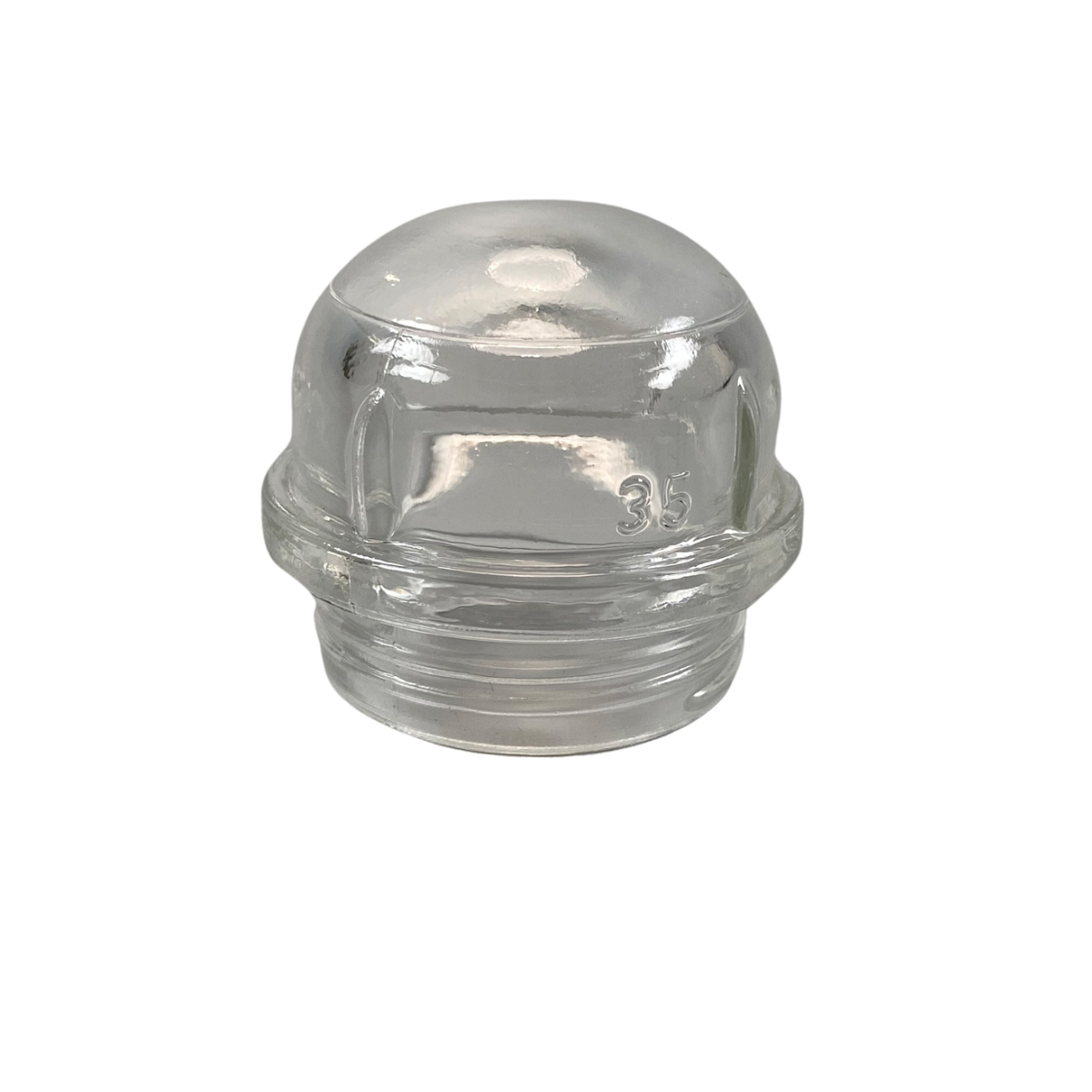 Front view of a spherical lens for oven.