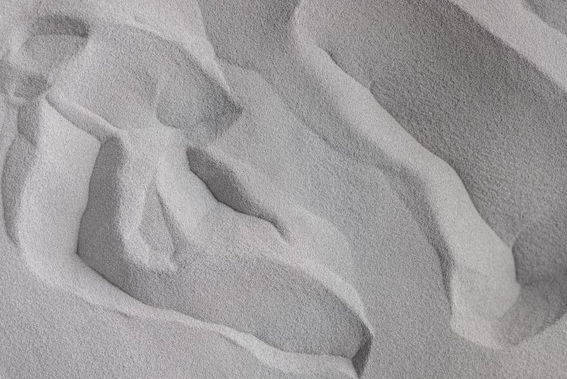 Close up of white polymer powder.