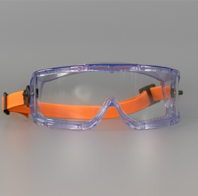 Transparent safety glasses.